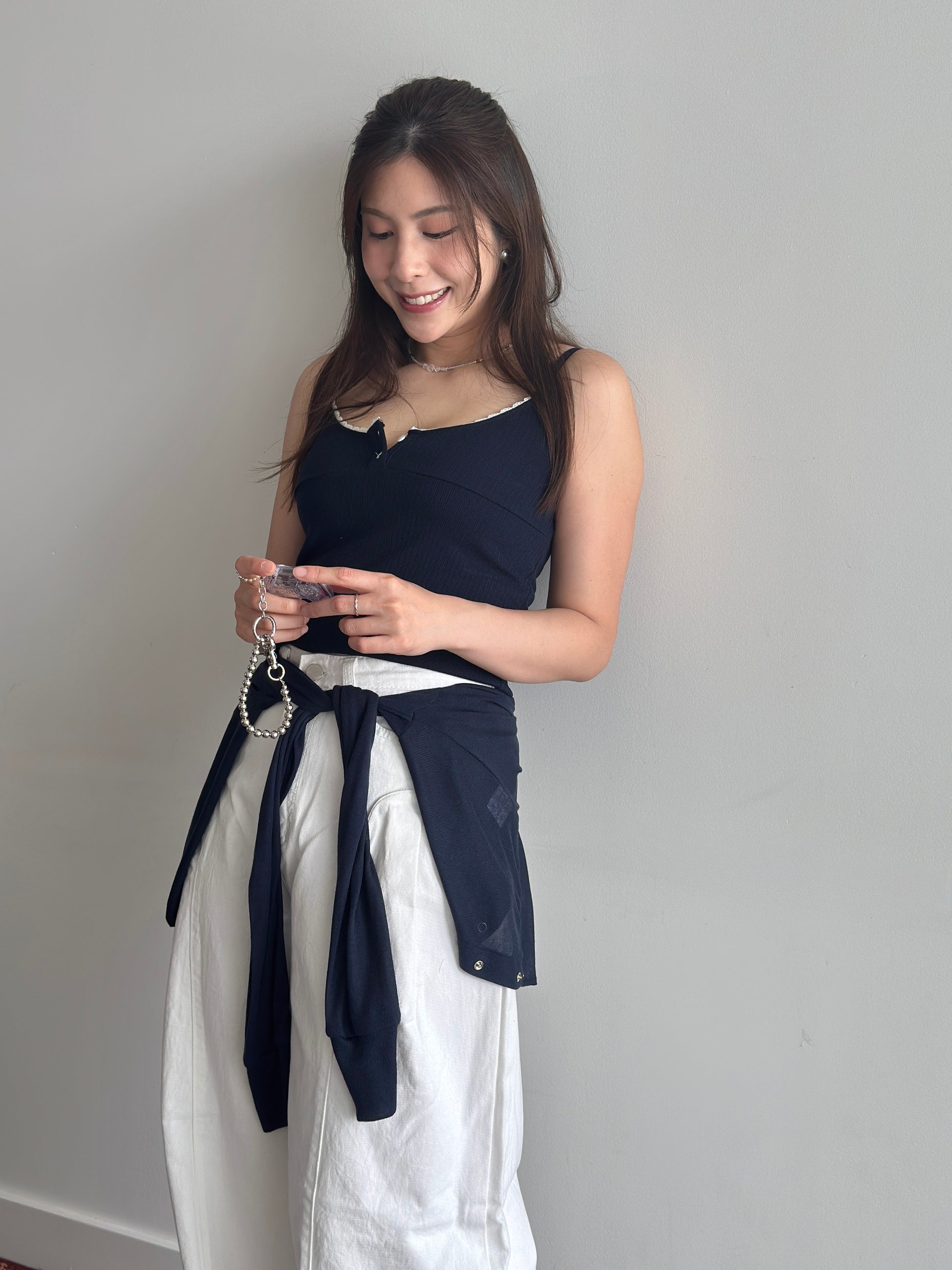 Soft Stretch Ribbed Top - Blue