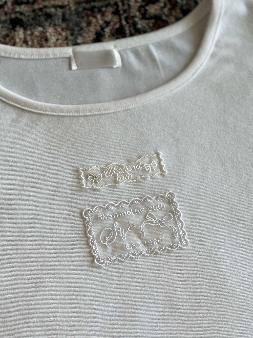 Soft Lace Patch Embroidered Tee