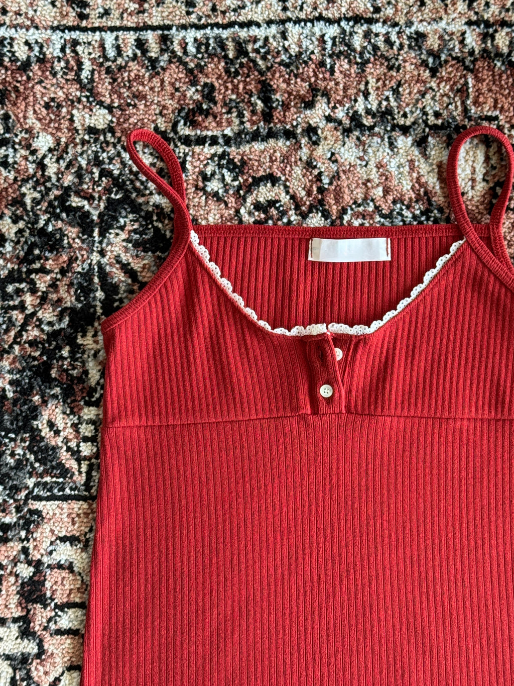 Soft Stretch Ribbed Top - Red