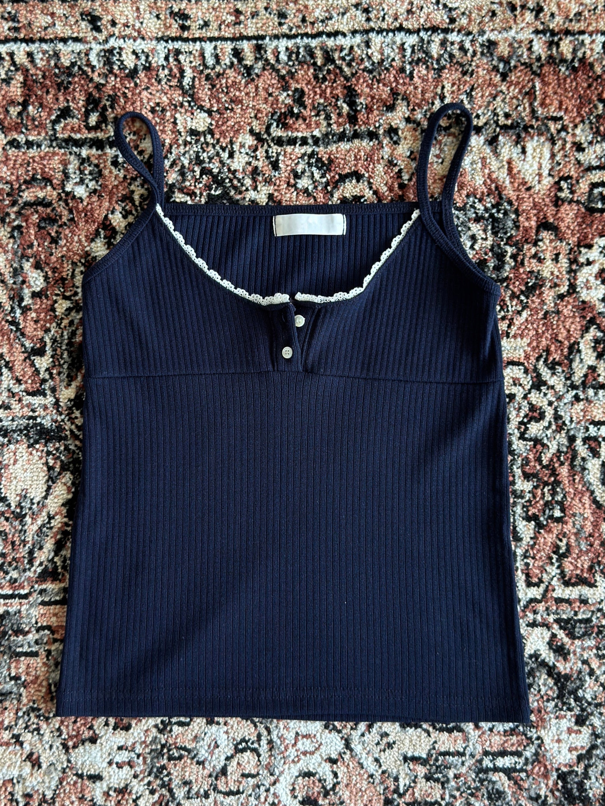 Soft Stretch Ribbed Top - Blue