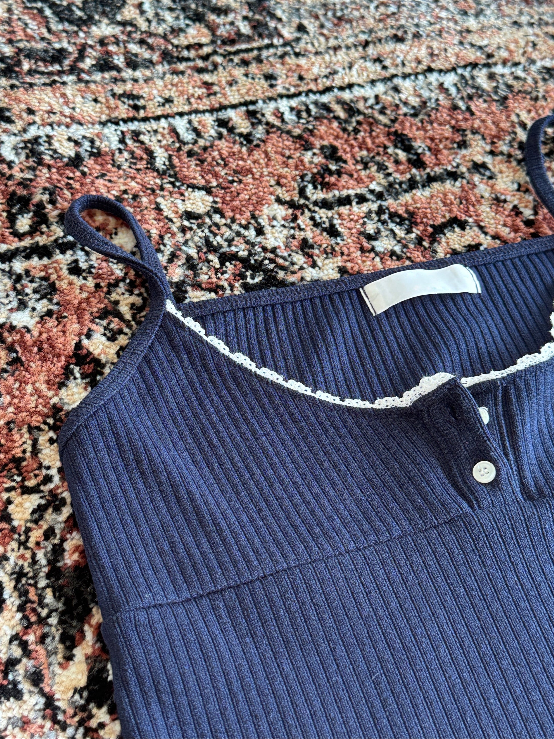 Soft Stretch Ribbed Top - Blue